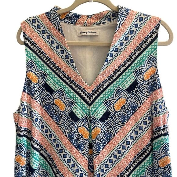 Tommy Bahama Linen Grand Isle Shift Dress Women’s Sz L XL Sleeveless Summer Boho - Picture 4 of 7